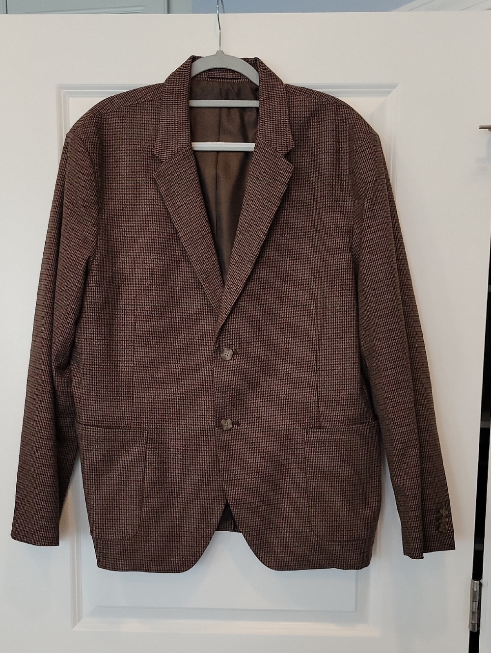 Old Navy Men's Single-Breasted Dogtooth Blazer 2 Button Closure XL NWOT